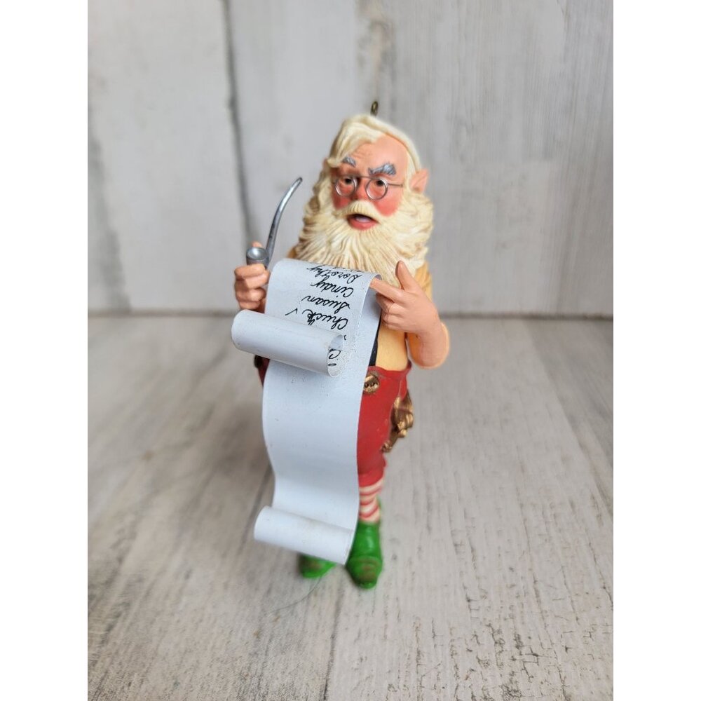 Hallmark 1980 checking it twice Santa Claus‎ vintage ornament Xmas